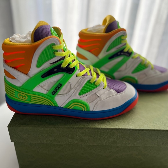 Gucci Authentic Demetra Basket High-Top Sneakers - Picture 13 of 13